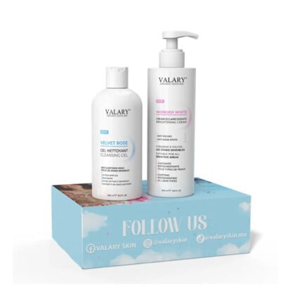 VALARY Pack Duo Crème Éclaircissante 200ml + Gel Nettoyant 250ml Anti-Taches Blancheur
