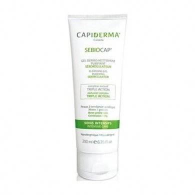 CAPIDERMA SEBIOCAP GEL DERMO NETTOYANT POUR PEAUX A TENDANCE ACNEIQUE 200 ML